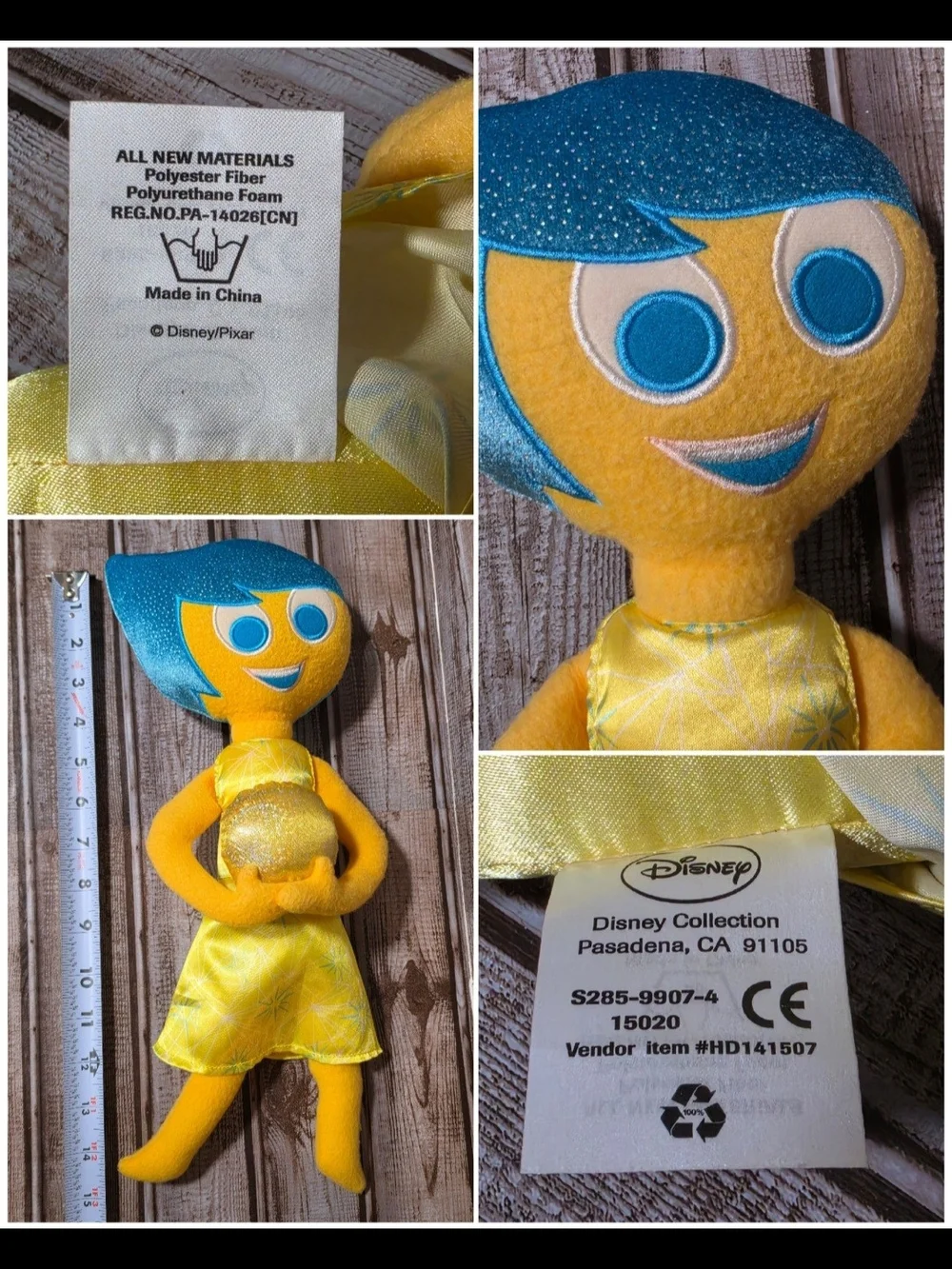 Set of 5 Inside Out Plush Dolls (2015)